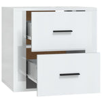 ZNTS Wall-mounted Bedside Cabinet High Gloss White 50x36x47 cm 816858