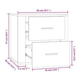 ZNTS Wall-mounted Bedside Cabinet High Gloss White 50x36x47 cm 816858