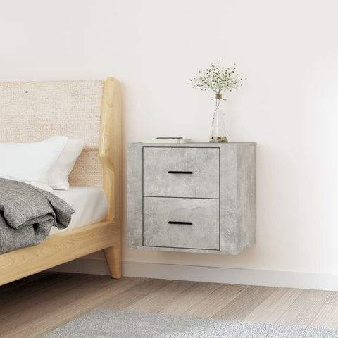 ZNTS Wall-mounted Bedside Cabinet Concrete Grey 50x36x47 cm 816860