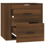 ZNTS Wall-mounted Bedside Cabinet Brown Oak 50x36x47 cm 816863