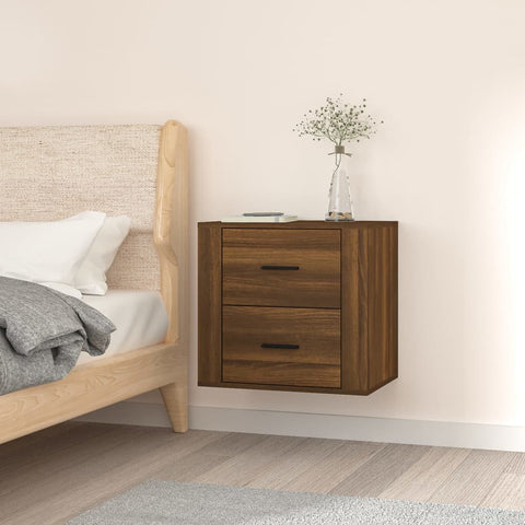 ZNTS Wall-mounted Bedside Cabinet Brown Oak 50x36x47 cm 816863