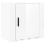ZNTS Wall-mounted Bedside Cabinet High Gloss White 50x30x47 cm 816868