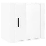 ZNTS Wall-mounted Bedside Cabinet High Gloss White 50x30x47 cm 816868