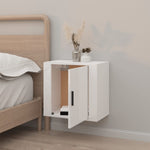 ZNTS Wall-mounted Bedside Cabinet High Gloss White 50x30x47 cm 816868