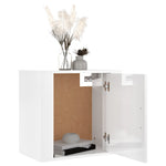ZNTS Wall-mounted Bedside Cabinet High Gloss White 50x30x47 cm 816868