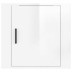 ZNTS Wall-mounted Bedside Cabinet High Gloss White 50x30x47 cm 816868