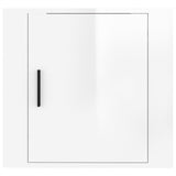 ZNTS Wall-mounted Bedside Cabinet High Gloss White 50x30x47 cm 816868