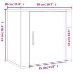ZNTS Wall-mounted Bedside Cabinet High Gloss White 50x30x47 cm 816868