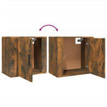 ZNTS Wall-mounted Bedside Cabinets 2 pcs Smoked Oak 50x30x47 cm 816875
