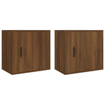ZNTS Wall-mounted Bedside Cabinets 2 pcs Brown Oak 50x30x47 cm 816879