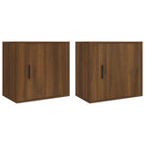 ZNTS Wall-mounted Bedside Cabinets 2 pcs Brown Oak 50x30x47 cm 816879