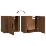 ZNTS Wall-mounted Bedside Cabinets 2 pcs Brown Oak 50x30x47 cm 816879