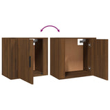 ZNTS Wall-mounted Bedside Cabinets 2 pcs Brown Oak 50x30x47 cm 816879