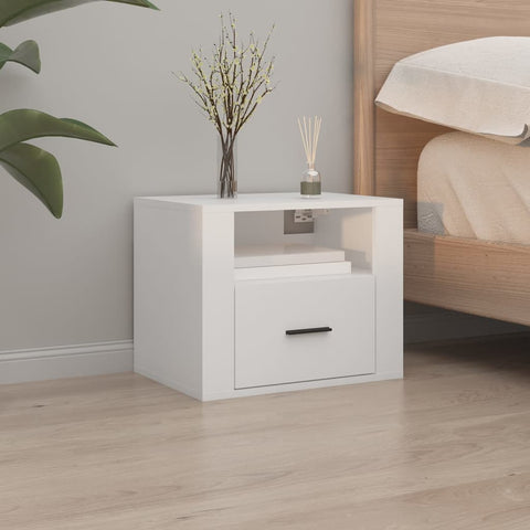 ZNTS Wall-mounted Bedside Cabinet White 50x36x40 cm 816880