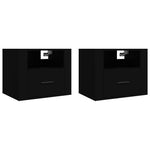 ZNTS Wall-mounted Bedside Cabinets 2 pcs Black 50x36x40 cm 816883