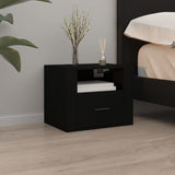 ZNTS Wall-mounted Bedside Cabinets 2 pcs Black 50x36x40 cm 816883
