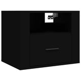 ZNTS Wall-mounted Bedside Cabinets 2 pcs Black 50x36x40 cm 816883