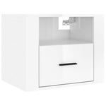 ZNTS Wall-mounted Bedside Cabinet High Gloss White 50x36x40 cm 816884