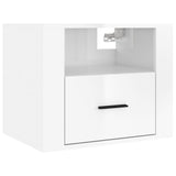 ZNTS Wall-mounted Bedside Cabinet High Gloss White 50x36x40 cm 816884