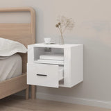 ZNTS Wall-mounted Bedside Cabinet High Gloss White 50x36x40 cm 816884