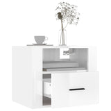 ZNTS Wall-mounted Bedside Cabinet High Gloss White 50x36x40 cm 816884