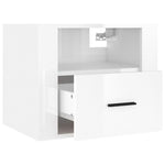 ZNTS Wall-mounted Bedside Cabinet High Gloss White 50x36x40 cm 816884