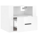 ZNTS Wall-mounted Bedside Cabinet High Gloss White 50x36x40 cm 816884