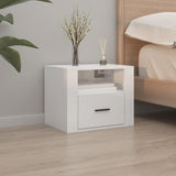 ZNTS Wall-mounted Bedside Cabinet High Gloss White 50x36x40 cm 816884