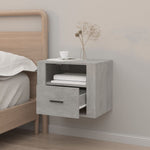 ZNTS Wall-mounted Bedside Cabinet Concrete Grey 50x36x40 cm 816888