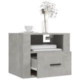 ZNTS Wall-mounted Bedside Cabinet Concrete Grey 50x36x40 cm 816888