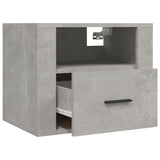 ZNTS Wall-mounted Bedside Cabinet Concrete Grey 50x36x40 cm 816888