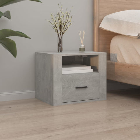 ZNTS Wall-mounted Bedside Cabinet Concrete Grey 50x36x40 cm 816888