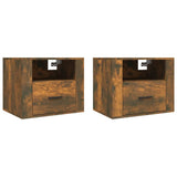 ZNTS Wall-mounted Bedside Cabinets 2 pcs Smoked Oak 50x36x40 cm 816891