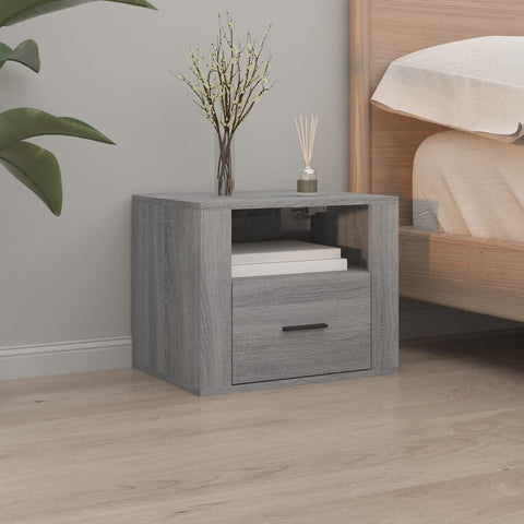 ZNTS Wall-mounted Bedside Cabinet Grey Sonoma 50x36x40 cm 816892