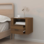 ZNTS Wall-mounted Bedside Cabinet Brown Oak 50x36x40 cm 816894