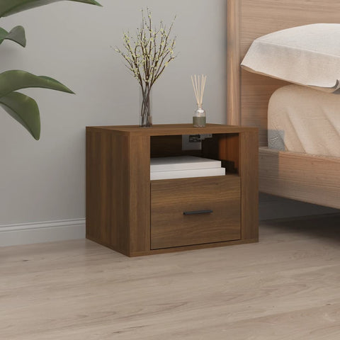 ZNTS Wall-mounted Bedside Cabinet Brown Oak 50x36x40 cm 816894