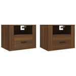 ZNTS Wall-mounted Bedside Cabinets 2 pcs Brown Oak 50x36x40 cm 816895