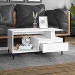 ZNTS Coffee Table White 90x49x45 cm Engineered Wood 819620