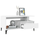 ZNTS Coffee Table White 90x49x45 cm Engineered Wood 819620