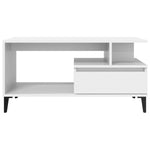 ZNTS Coffee Table White 90x49x45 cm Engineered Wood 819620