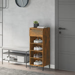 ZNTS Shoe Rack Smoked Oak 40x36x105 cm Engineered Wood 819785