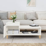 ZNTS Coffee Table White 100x50x45 cm Engineered Wood 821124