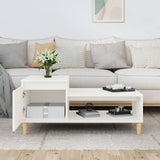 ZNTS Coffee Table White 100x50x45 cm Engineered Wood 821124