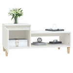 ZNTS Coffee Table White 100x50x45 cm Engineered Wood 821124