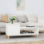 ZNTS Coffee Table White 100x50x45 cm Engineered Wood 821124