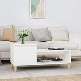 ZNTS Coffee Table White 100x50x45 cm Engineered Wood 821124