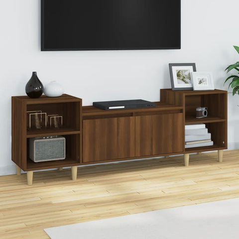 ZNTS TV Cabinet Brown Oak 160x35x55 cm Engineered Wood 821195