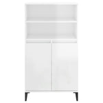 ZNTS Highboard High Gloss White 60x36x110 cm Engineered Wood 821230