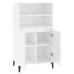 ZNTS Highboard High Gloss White 60x36x110 cm Engineered Wood 821230