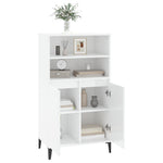 ZNTS Highboard High Gloss White 60x36x110 cm Engineered Wood 821230